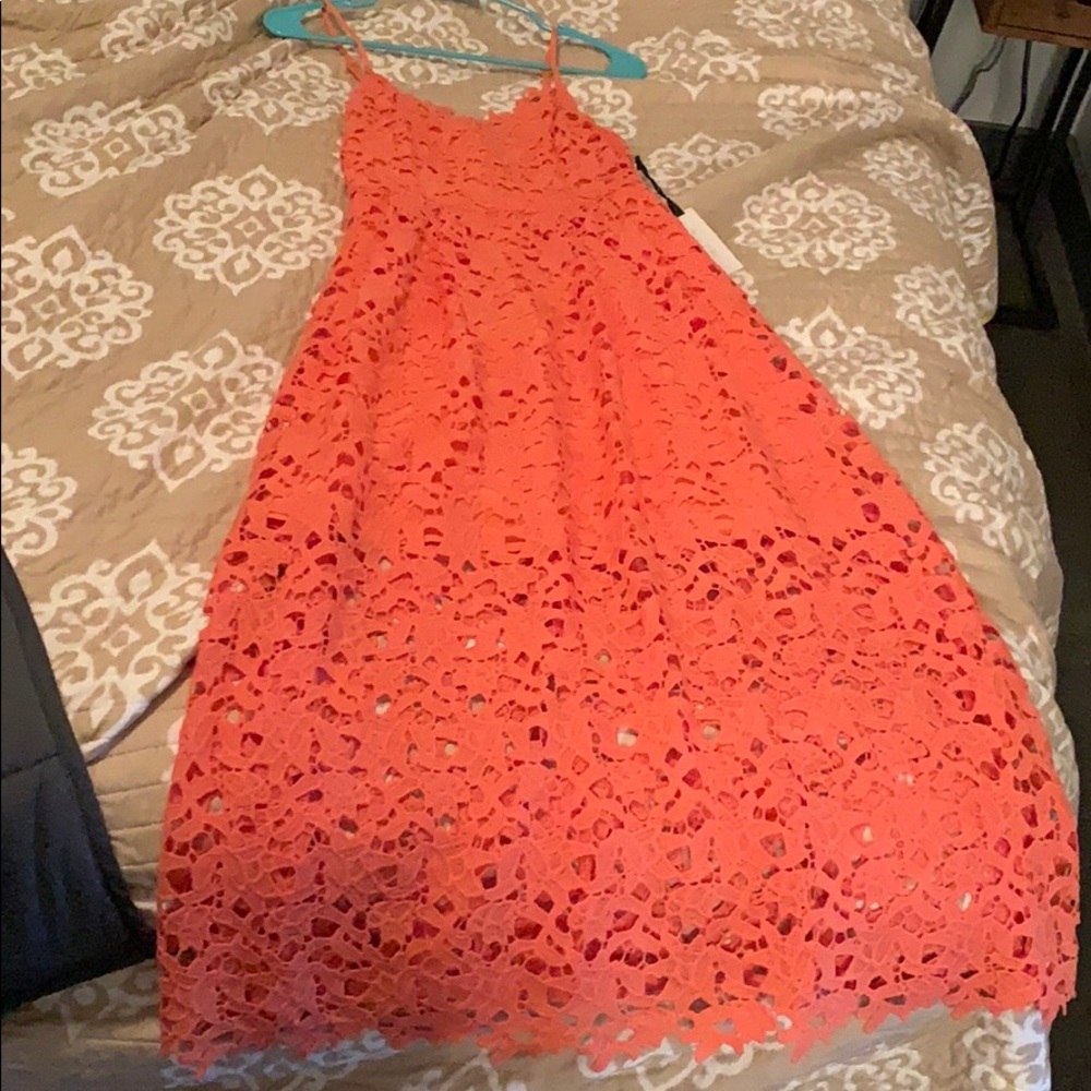 Astr lace a line midi dress